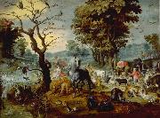 Jan Van Kessel the Younger Lentree de l arche painting
